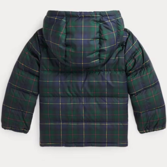 🧸💙Ralph Lauren Polo Bear Polo Tartan Down Jacket size 3T💙🧸 - Picture 2 of 9